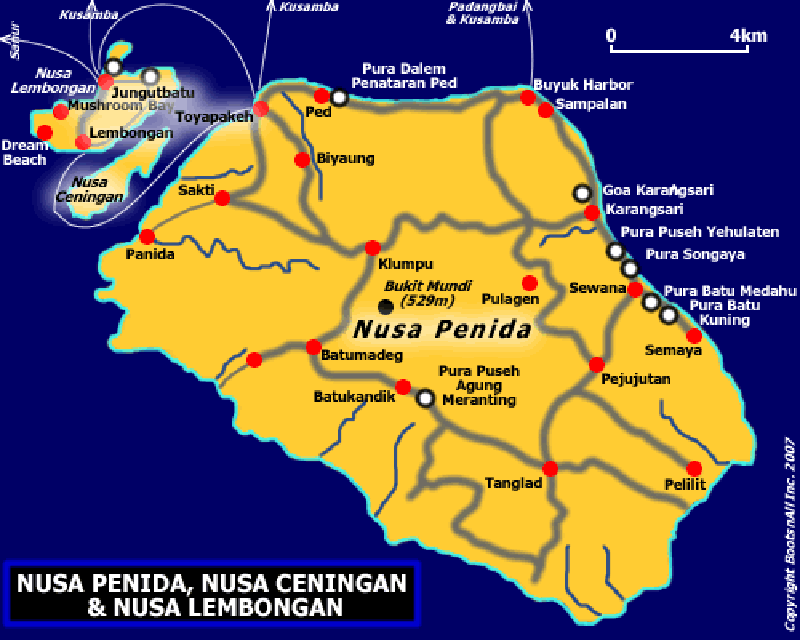 Map of Nusa Penida, Nusa Ceningan & Nusa Lembongan | Bali Blog