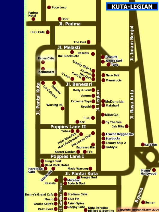 Map of Kuta Legian
