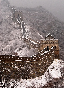 The Great Wall covered by snow
